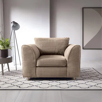The Range Jumbo Cord Armchair in Brown - Brown