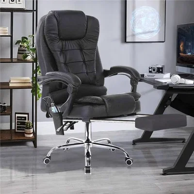 The Range Neo Gaming Computer Recliner Massage Chair With Footrest - Dark Grey