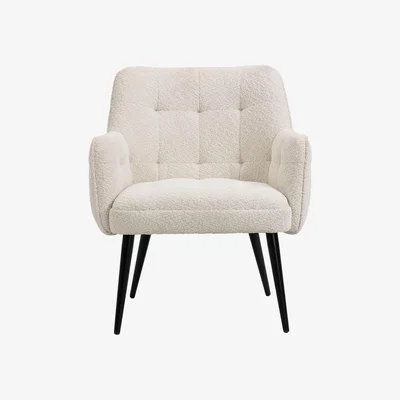 The Range Luxe Teddy Fur Occasional Armchair - Cream - Cream