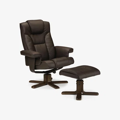 The Range Malmo Recliner And Stool - Brown