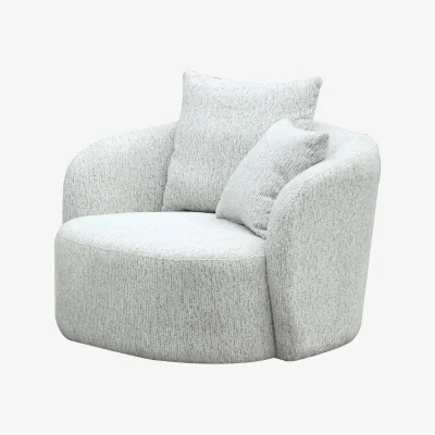 The Range Norwalk Minimalist White Swivel Accent Armchair - White