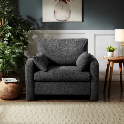 The Range Shorewood Fabric Armchair - Charcoal Grey
