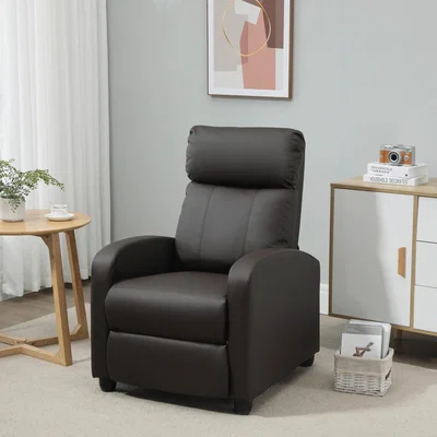 The Range Recliner PU Leather Massage Armcair - Brown