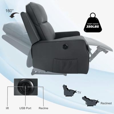 The Range Electric Recliner Armchair Sofa with Cloth Cover - Dark Grey