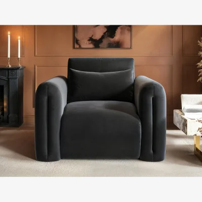 The Range Mabel Armchair Grey Velvet - Grey