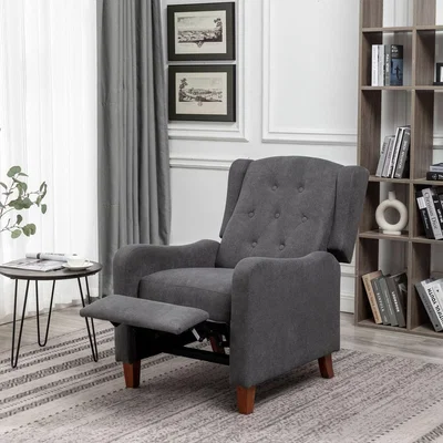 The Range Wing Back Recliner Push Back Armchair - Grey