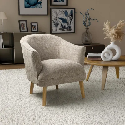 The Range Pembroke Natural Flax Effect Winged Armchair - Natural