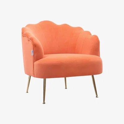The Range Velvet Shell Chair - Melon