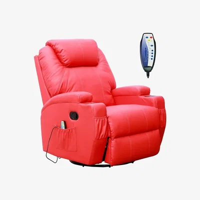 The Range WestWood Bonded Leather Massage Recliner Chair Heat - Red