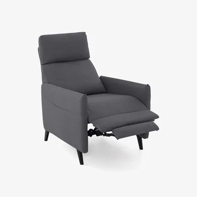 The Range Linen Fabric Reclining Armchair - Grey