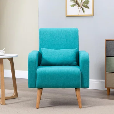 The Range Nordic Armchair Linen-Touch Sofa Chair with Cushioned Pillow Teal - Teal