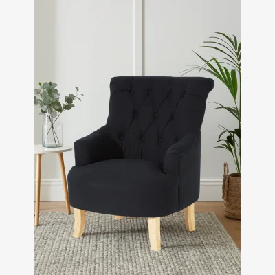 The Range Hampstead Black Cotton Armchair - Black