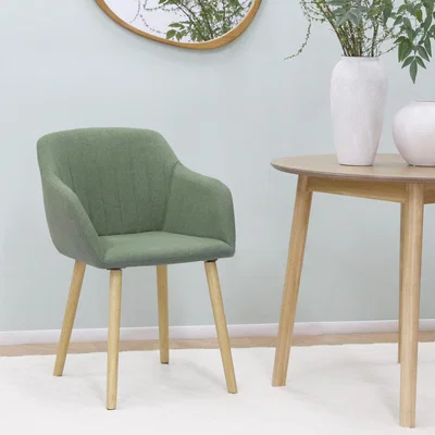 The Range Luciano Upholstered Linen Armchair - Green