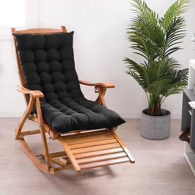 The Range Casual Sofa Garden Bench Deck Chair Cushion Lounge Recliner Seat Pad - Black / 125cm