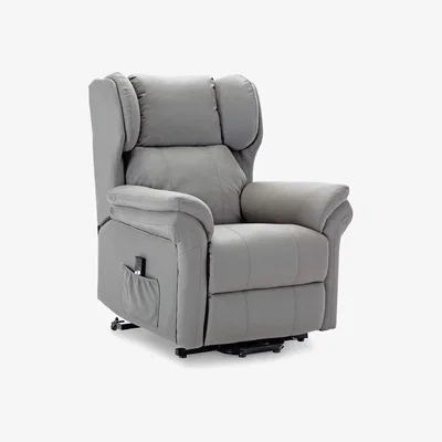 The Range Oakford Electric Rise Recliner Bonded Leather Armchair Lounge Mobility Chair - Grey