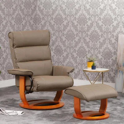 The Range Carnegie Swivel Recliner with Massage and Heat Beige - Beige