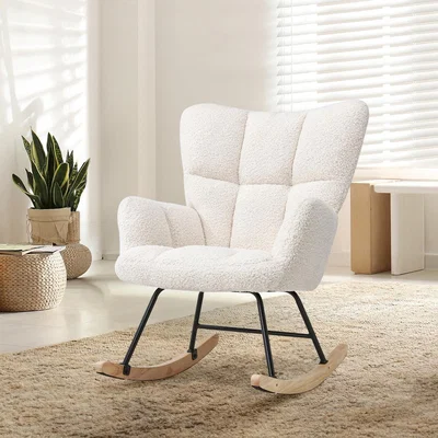 The Range Sherpa Rocking Armchair with Metal Frame - Sherpa