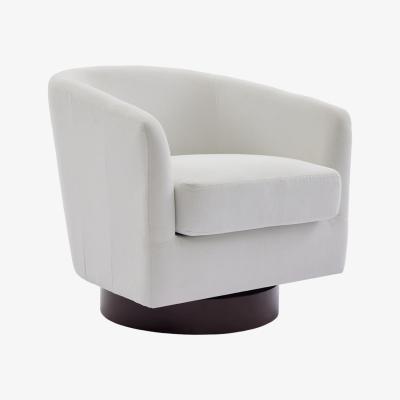 The Range Upholstered Swivel Armchair for Living Room - Beige White