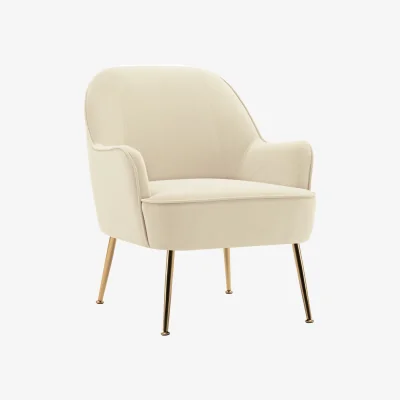 The Range Comfy Armchair with Gold Plated Feet - Off White