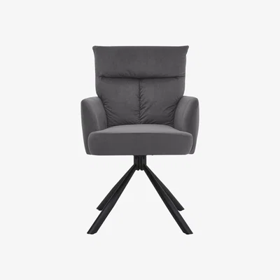 The Range Auto-Resetting Swivel Velvet Armchair - Grey