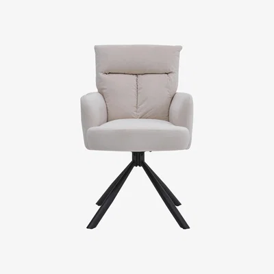 The Range Auto-Resetting Swivel Velvet Armchair - Beige
