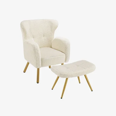 The Range Armchair with ottoman Vänersborg - Black - Gold