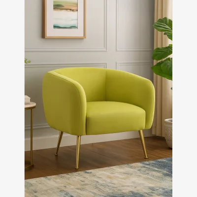 The Range Yasmeen Olive Velvet Armchair - Green