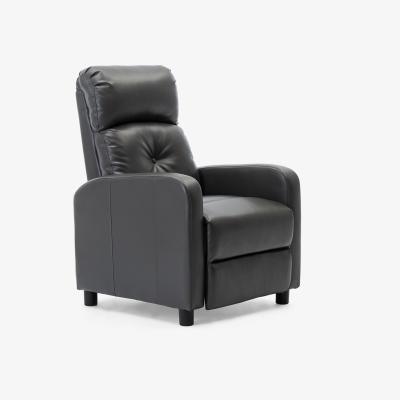 The Range Milton Modern Faux Leather Pushback Recliner Armchair - Grey