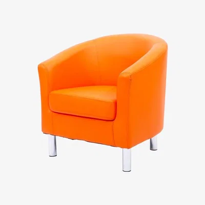 The Range WestWood Modern Tub Chair Armchair PU Faux Leather - Orange