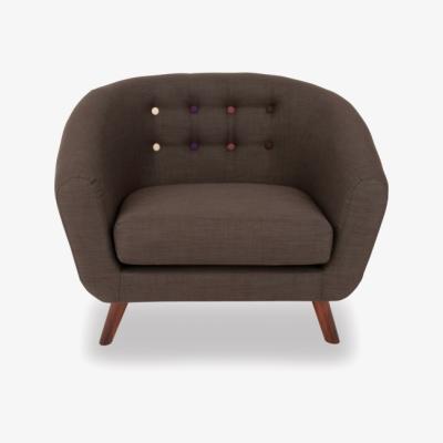 The Range Anja Chair with Buttons - Dark Grey