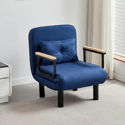 The Range MCC Direct 4 in 1 Folding Single Sofa Bed Convertible Lounge Chair Sleeper Armchair - Blue
