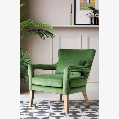 Rockett St George Gorgeous Green Velvet Armchair