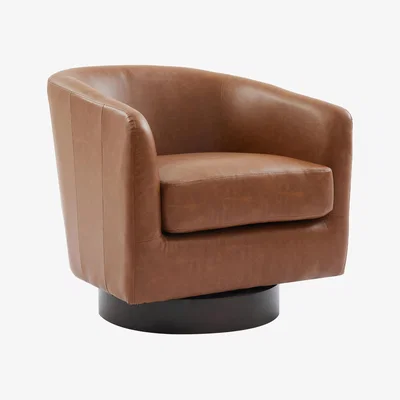 The Range Upholstered Swivel Armchair for Living Room - Brown