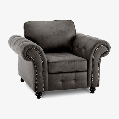 The Range Oakana Luxury Leather Armchair Sofa - Black