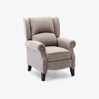 The Range Charlotte Modern Fabric Pushback Recliner Armchair - Pumice