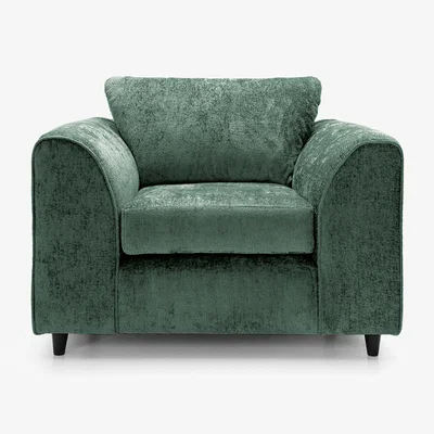 The Range Harriet Crushed Chenille Armchair Chair  - Rifle Green
