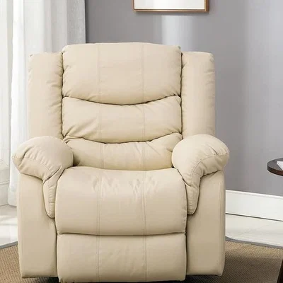 The Range Seattle Electric Leather Auto Recliner Armchair - Cream