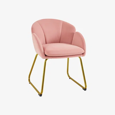 The Range Flower Shape Velvet Armchair - Pink