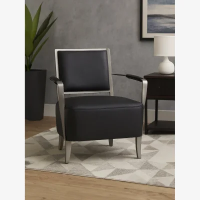 The Range Moda Black Leather Armchair - Black