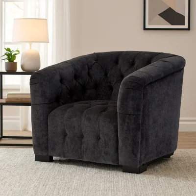 The Range Fenton Black Fabric Armchair - Black