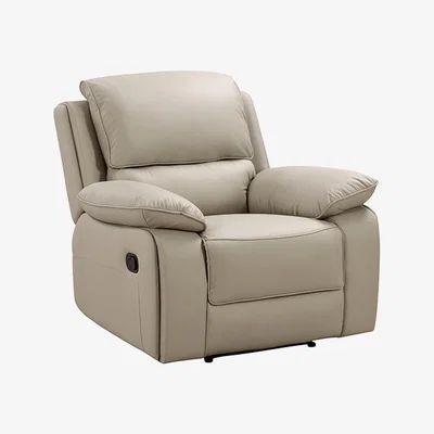 The Range Salerno Leather Manual Recliner Armchair Light Grey - Light Grey