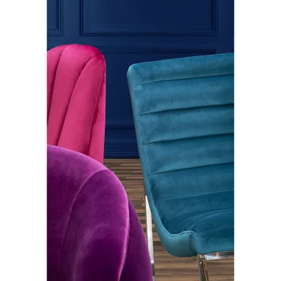 The Range Vogue Teal Velvet Curving Profile Lounge Chair - Blue