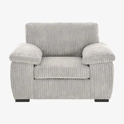 The Range Amara Modern Jumbo Cord Armchair - Cream