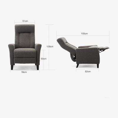 The Range Eppleworth Linen Fabric Pushback Recliner Armchair - Grey