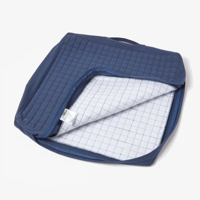 The Range Quilted Cotton Armchair Booster Cushion Cover - Navy
