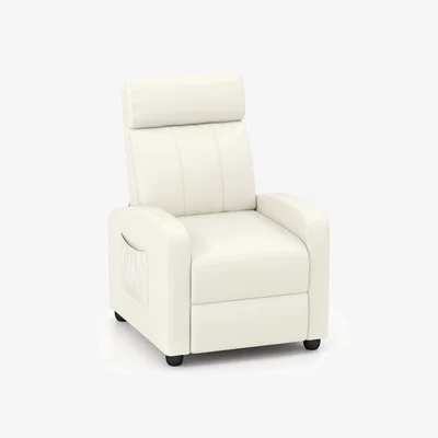 The Range Recliner Armchair with Adjustable Leg Rest - White