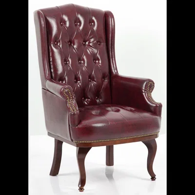 The Range Ox blood Chesterfield High back PU Leather Armchair Fireside  - Ox blood