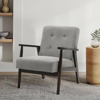 The Range Modern Solid Wood Upholstered Armchair - Grey