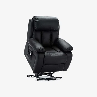 The Range Chester Dual Electric Leather Recliner Heated Massage Chair - Black