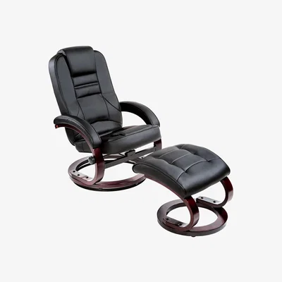 The Range Tv Armchair With Padded Stool - Black